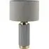 Ionic Textured Ceramic Table Lamp - Grey, Gold Metal