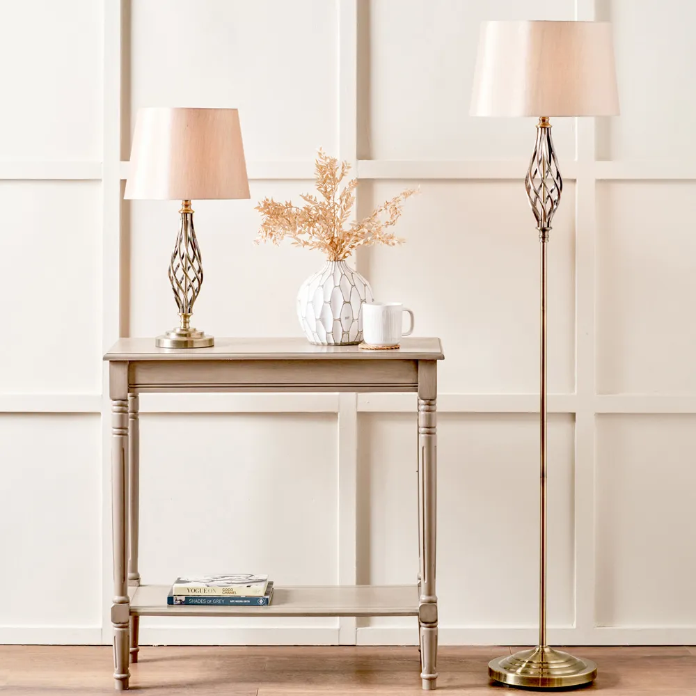 Jenna Twist Floor Lamp - Gold, Metal