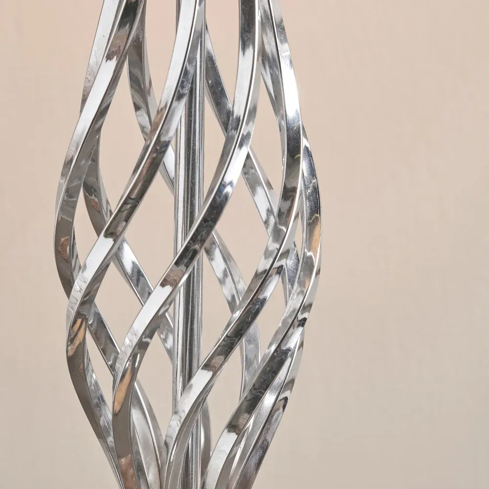 Jenna Twist Floor Lamp - Silver, Metal