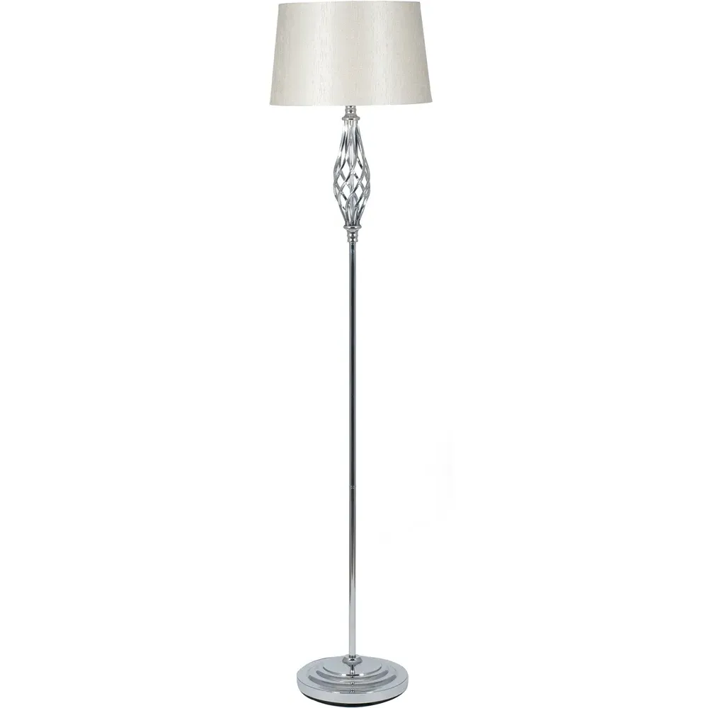 Jenna Twist Floor Lamp - Silver, Metal