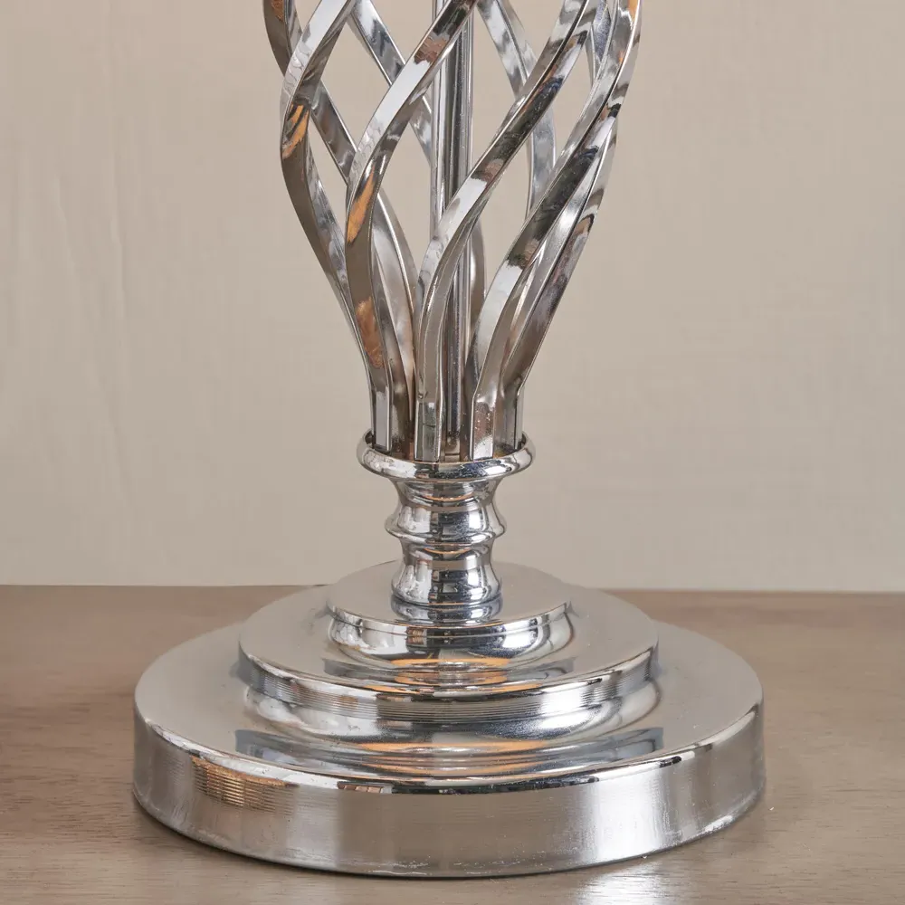 Jenna Twist Table Lamp - Silver, Metal