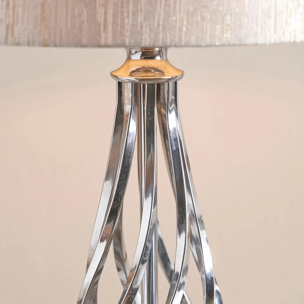Jenna Twist Table Lamp - Silver, Metal
