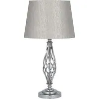 Jenna Twist Table Lamp - Silver, Metal