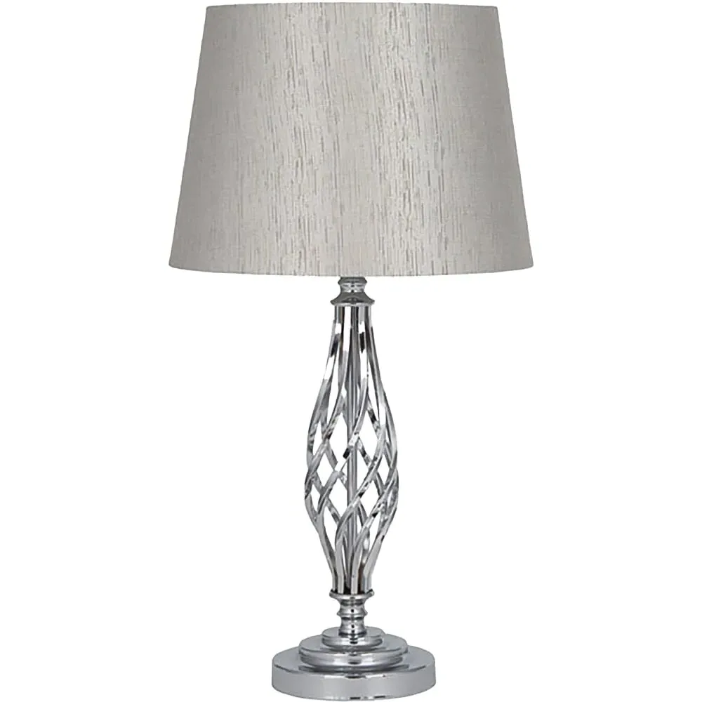 Jenna Twist Table Lamp - Silver, Metal