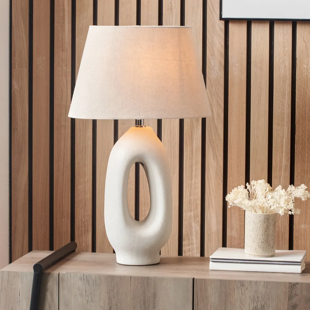 Laila Tall Table Lamp - Cream, Ceramic