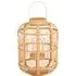 Large Bamboo and Glass Lantern - Brown