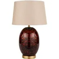Lucien Tall Tortoiseshell Glass Table Lamp - Brown