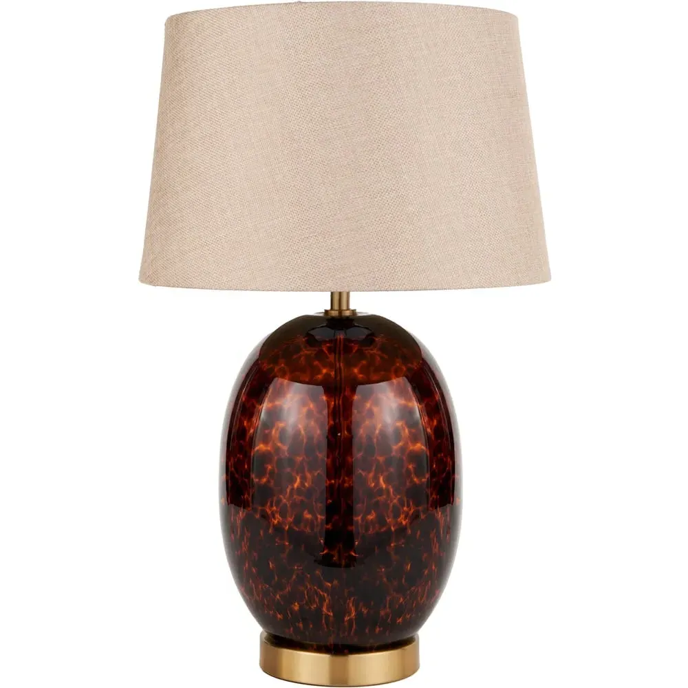 Lucien Tall Tortoiseshell Glass Table Lamp - Brown image