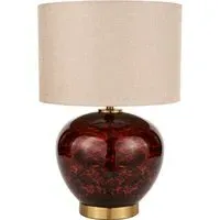 Lucien Tortoiseshell Glass Table Lamp - Brown