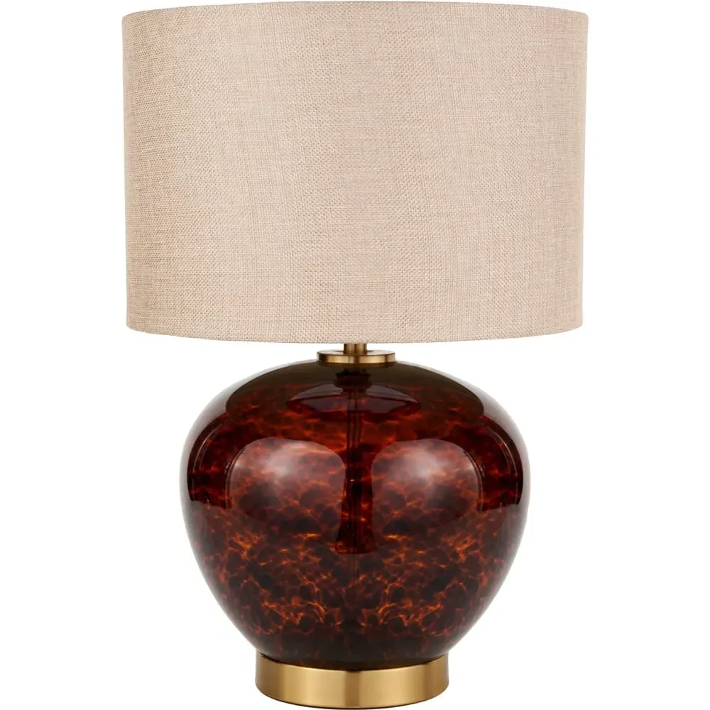 Lucien Tortoiseshell Glass Table Lamp - Brown