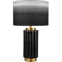 Lushan Scalloped Ceramic Table Lamp - Black