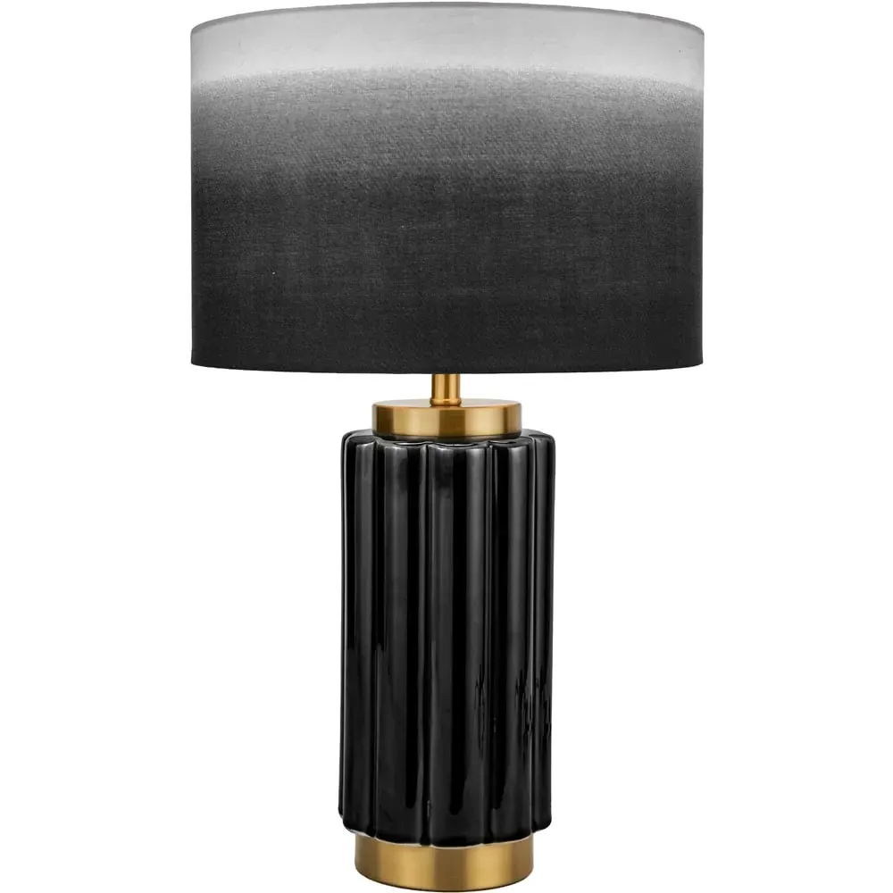 Lushan Scalloped Ceramic Table Lamp - Black image