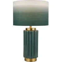 Lushan Scalloped Ceramic Table Lamp - Green