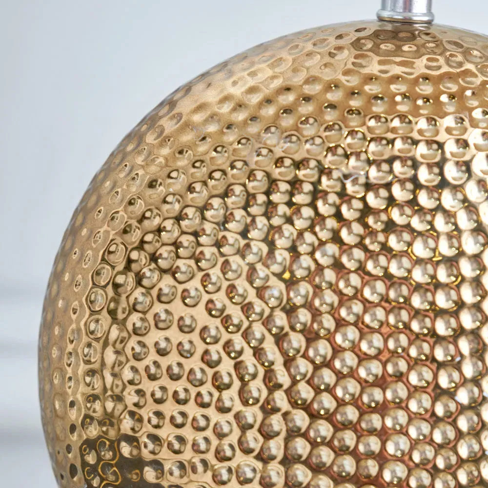 Mabel Dot Textured Ceramic Table Lamp - Bronze