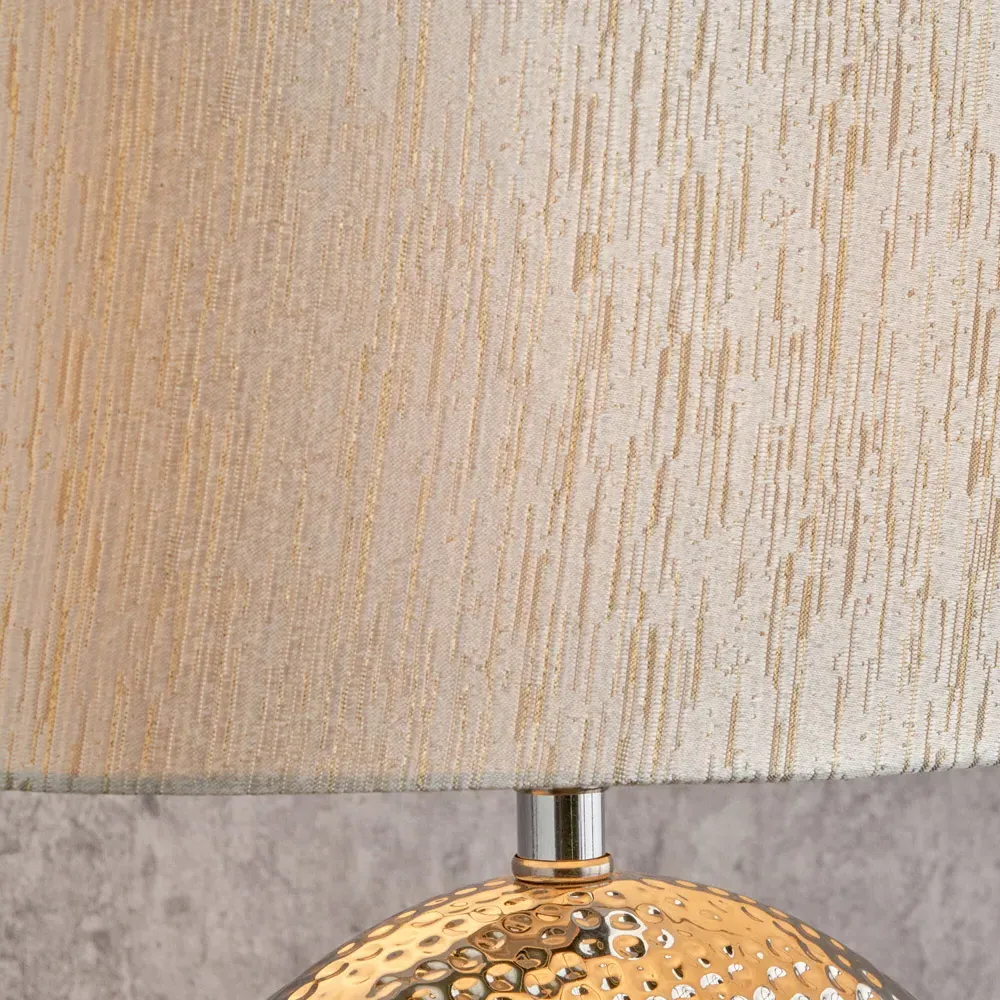 Mabel Dot Textured Ceramic Table Lamp - Bronze