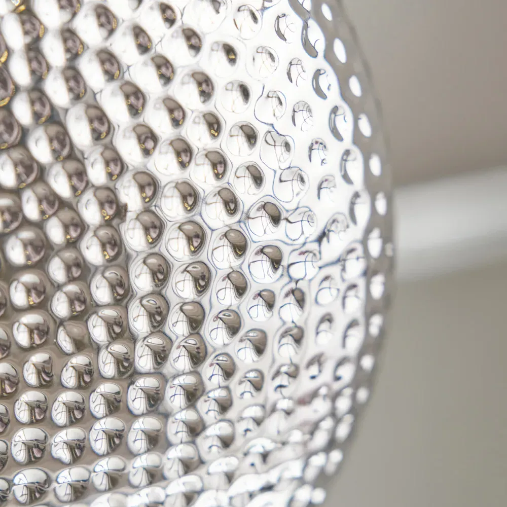 Mabel Dot Textured Ceramic Table Lamp - Silver