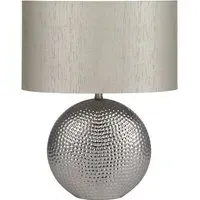 Mabel Dot Textured Ceramic Table Lamp - Silver