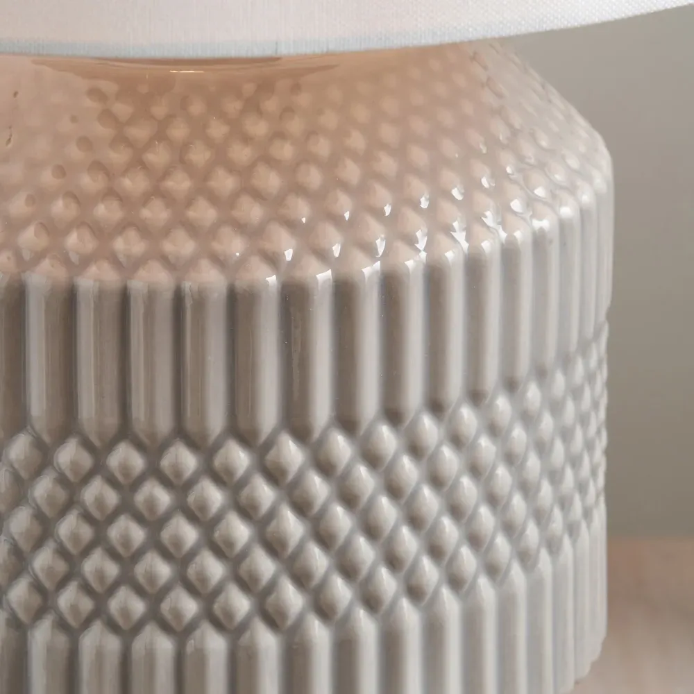 Meribel Table Lamp - Grey, Ceramic