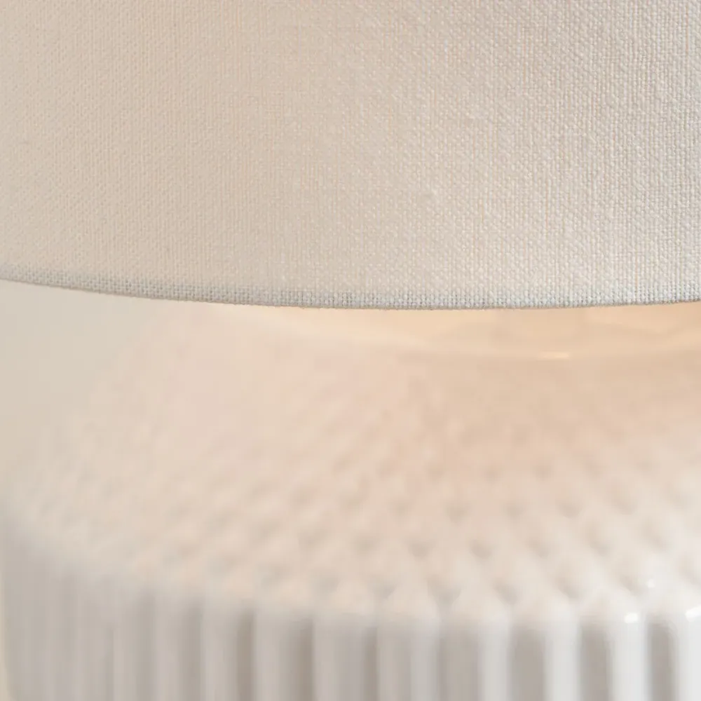 Meribel Table Lamp - White, Ceramic