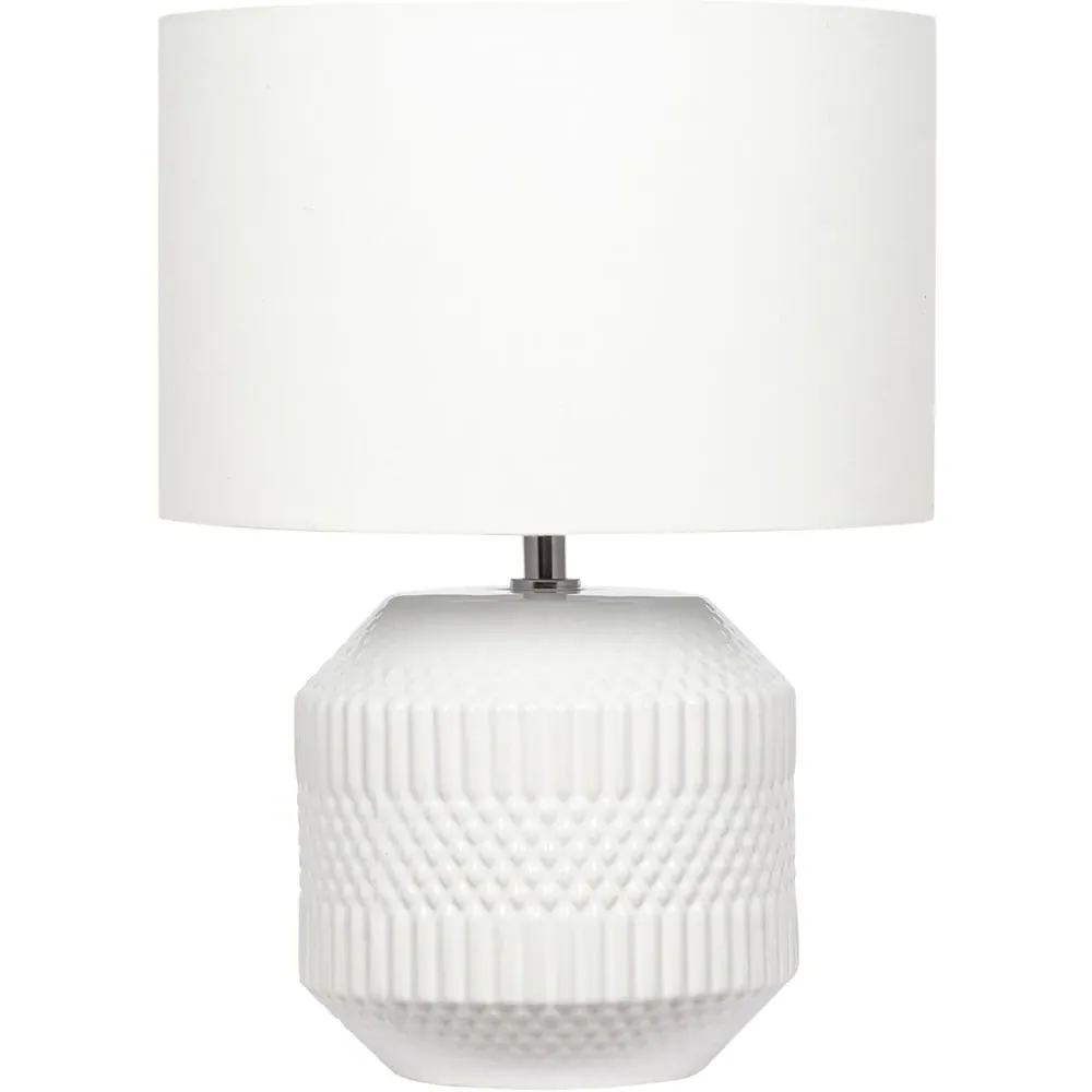 Meribel Table Lamp - White, Ceramic