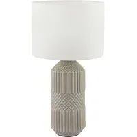 Meribel Tall Table Lamp - Grey, Ceramic