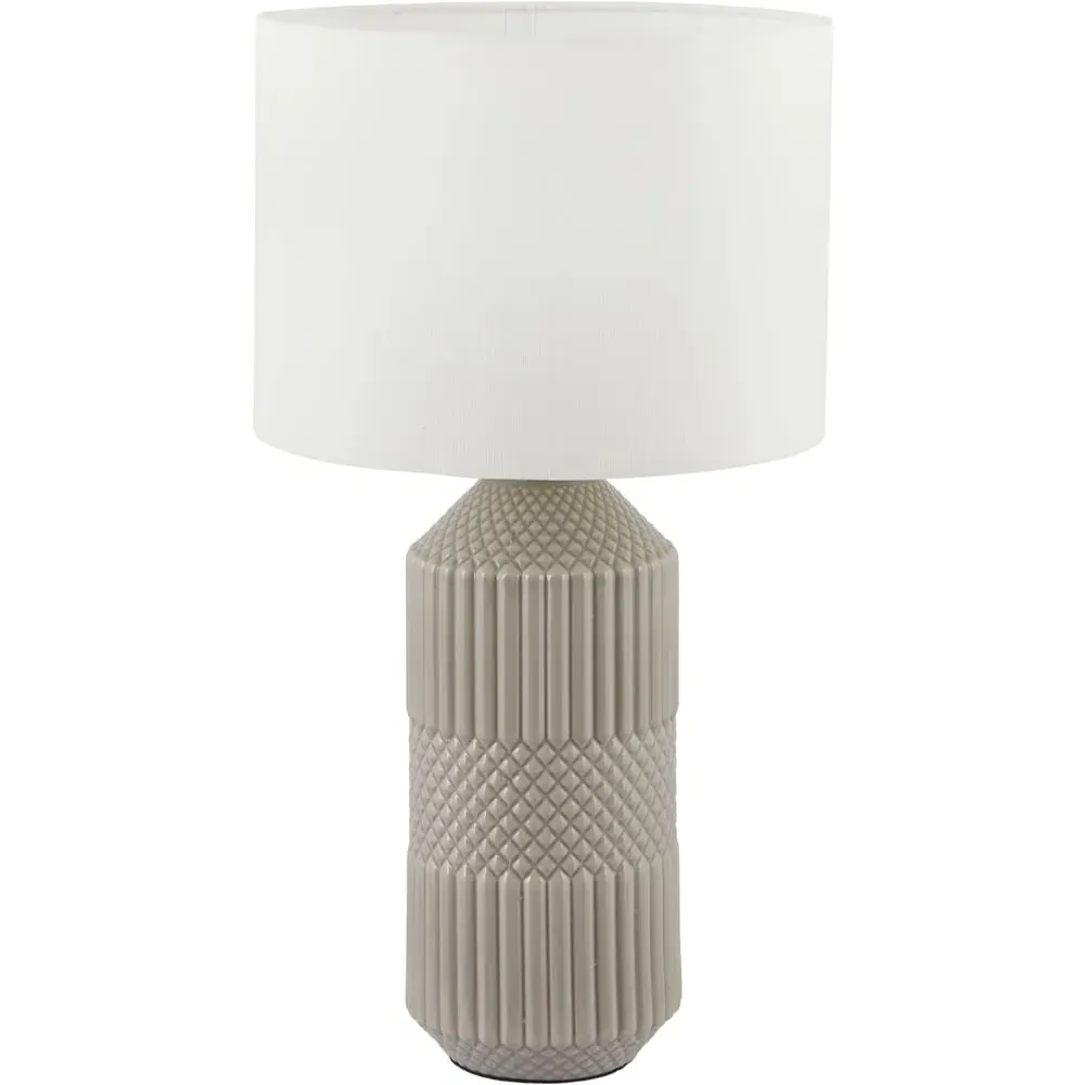 Meribel Tall Table Lamp - Grey, Ceramic