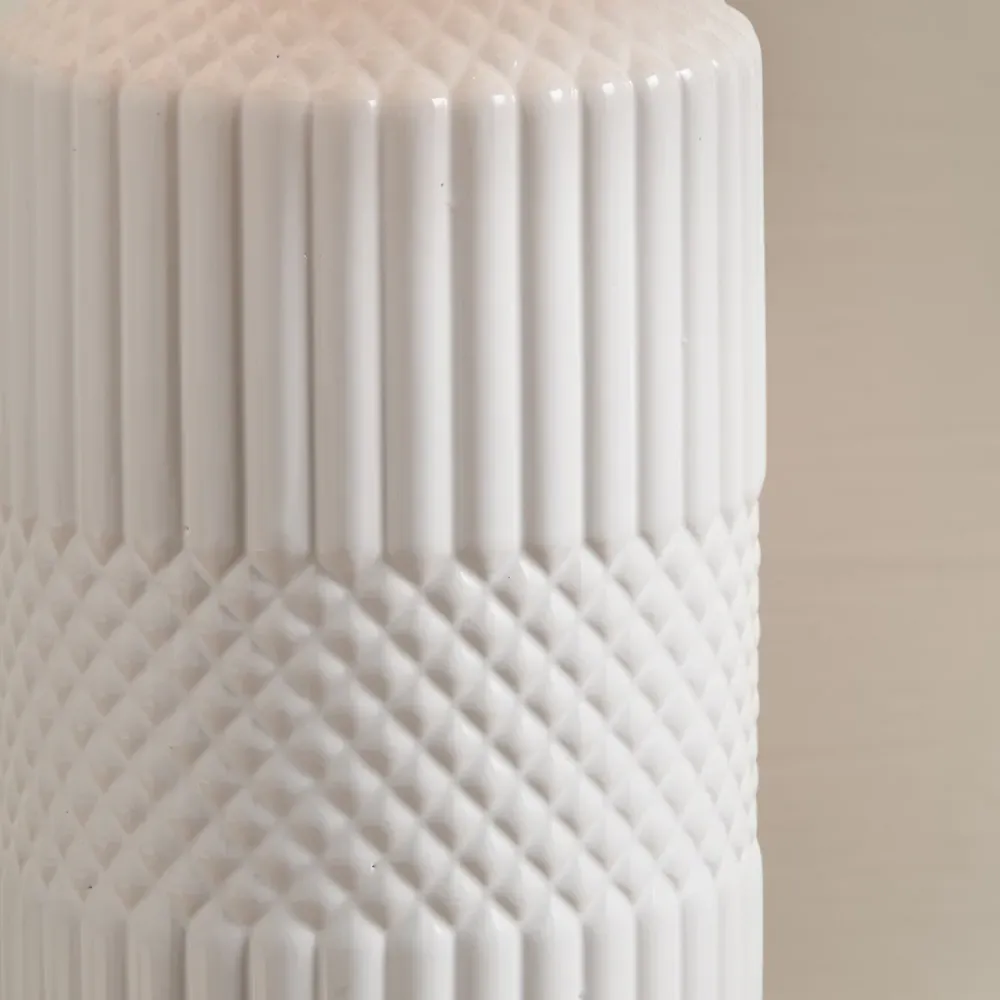 Meribel Tall Table Lamp - White, Ceramic