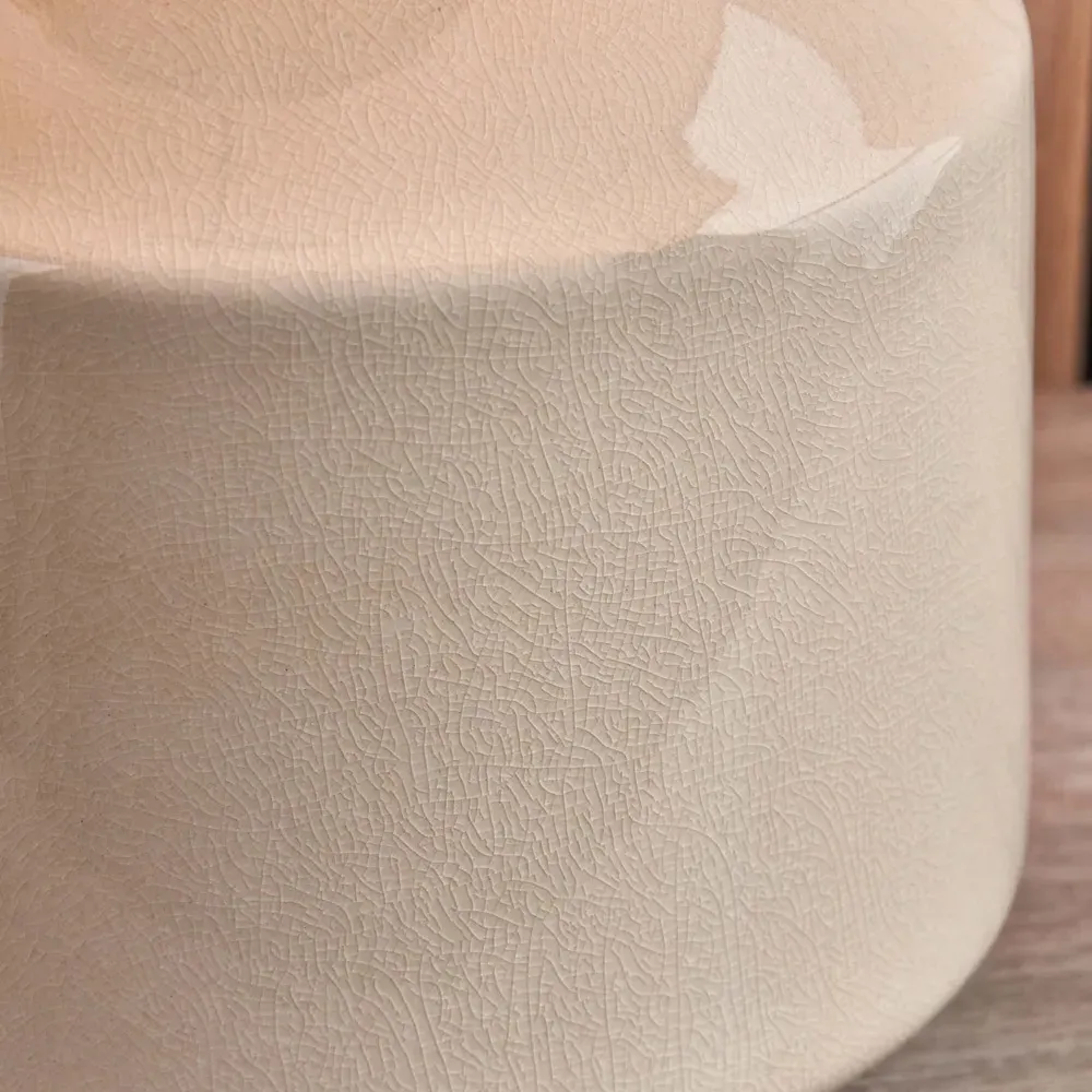 Nora Crackle Effect Table Lamp - Cream, Ceramic