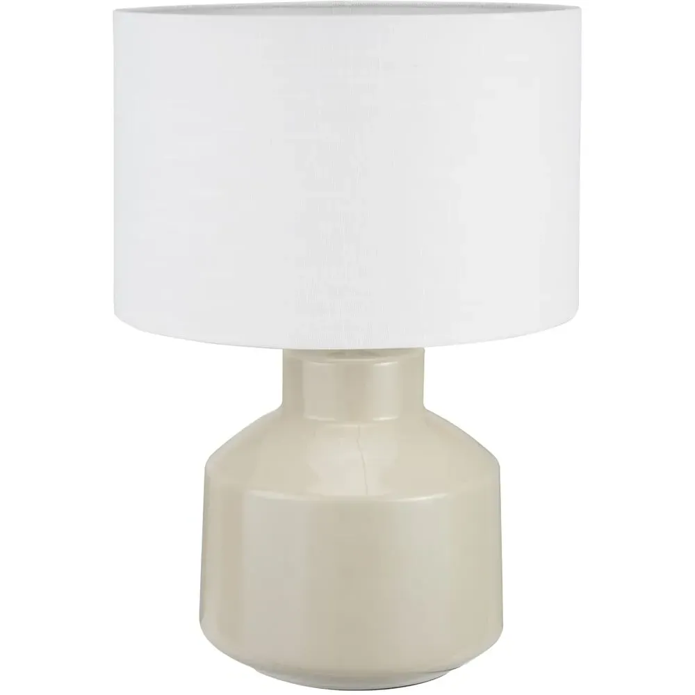 Nora Crackle Effect Table Lamp - Cream, Ceramic image