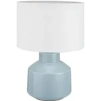 Nora Crackle Effect Table Lamp - Duck Egg Blue, Ceramic