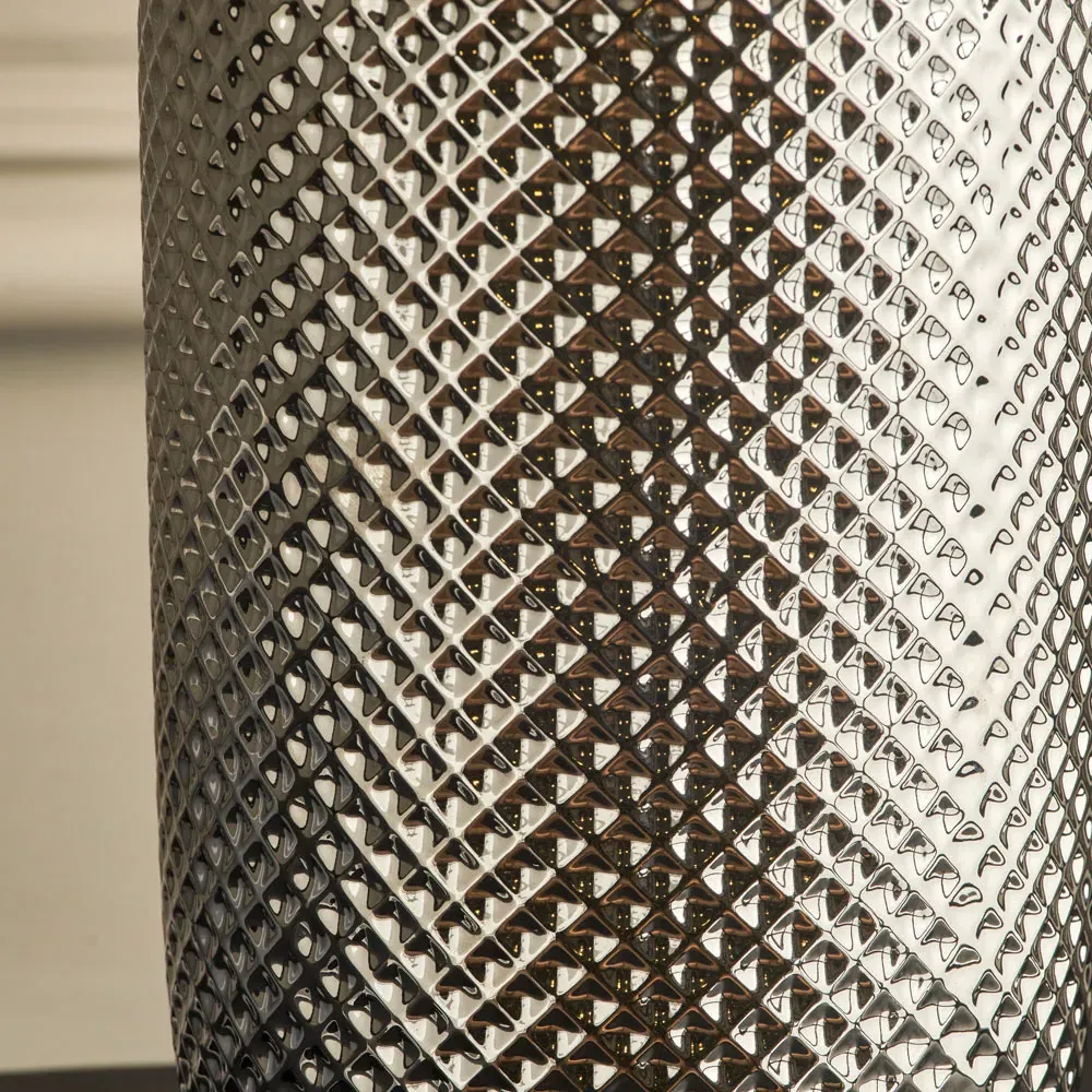 Nova Textured Ceramic Bottle Table Lamp - Silver