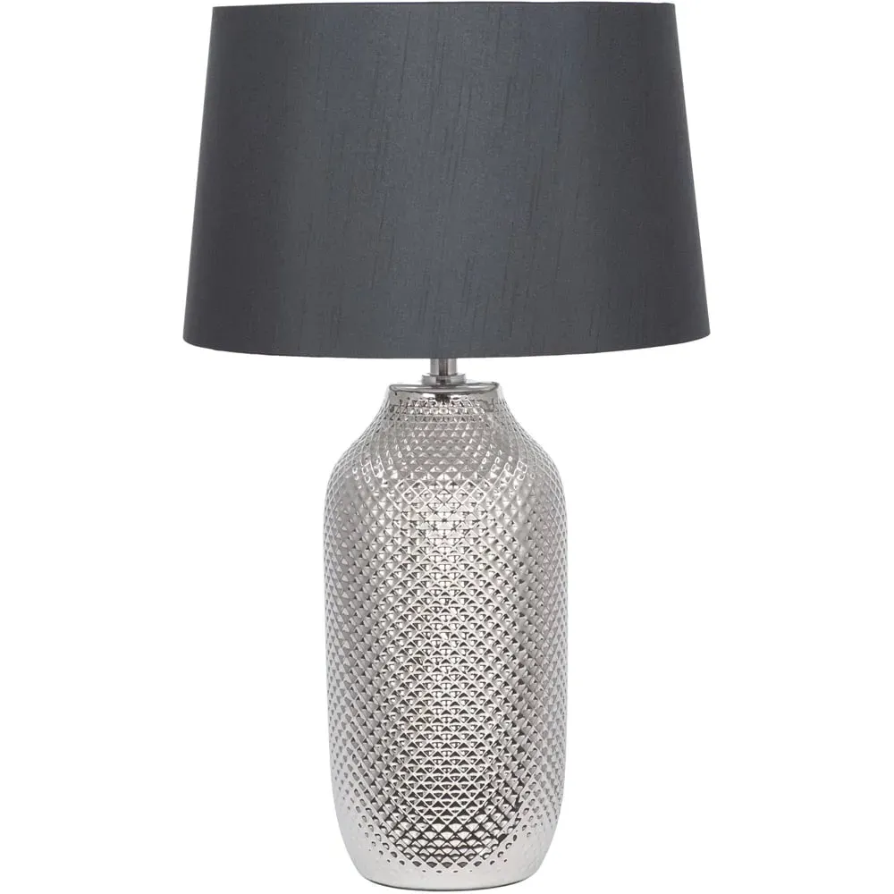 Nova Textured Ceramic Bottle Table Lamp - Silver image