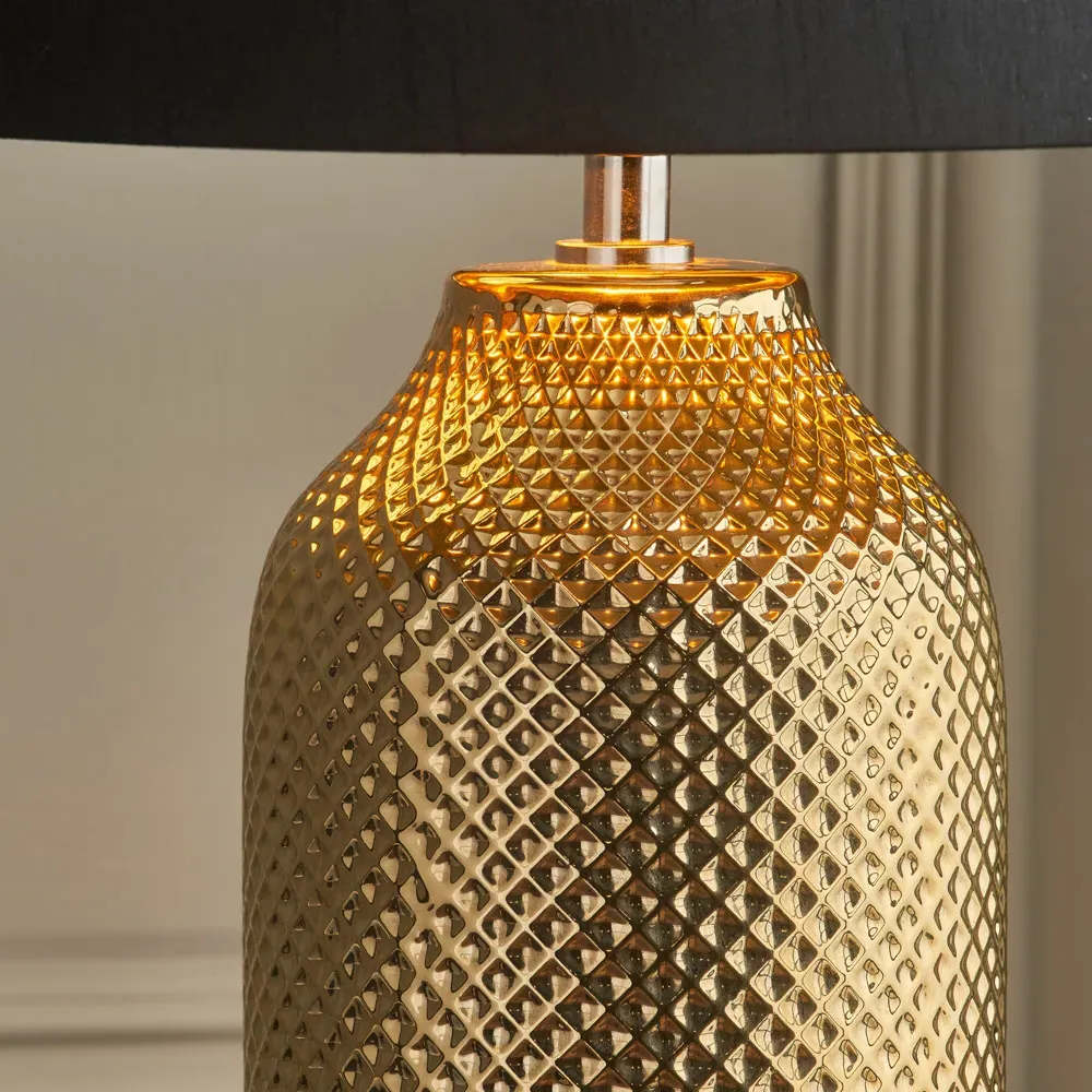Nova Textured Ceramic Table Lamp - Gold