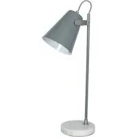 Theia Table Lamp - Grey, Satin Nickel