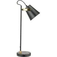 Theia Task Table Lamp - Black, Brushed Brass