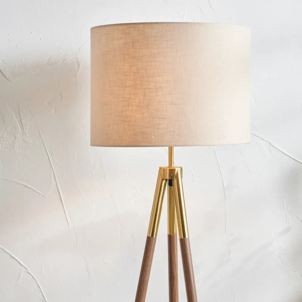 Vali Tripod Floor Lamp - Brown, Metal