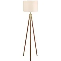 Vali Tripod Floor Lamp - Brown, Metal