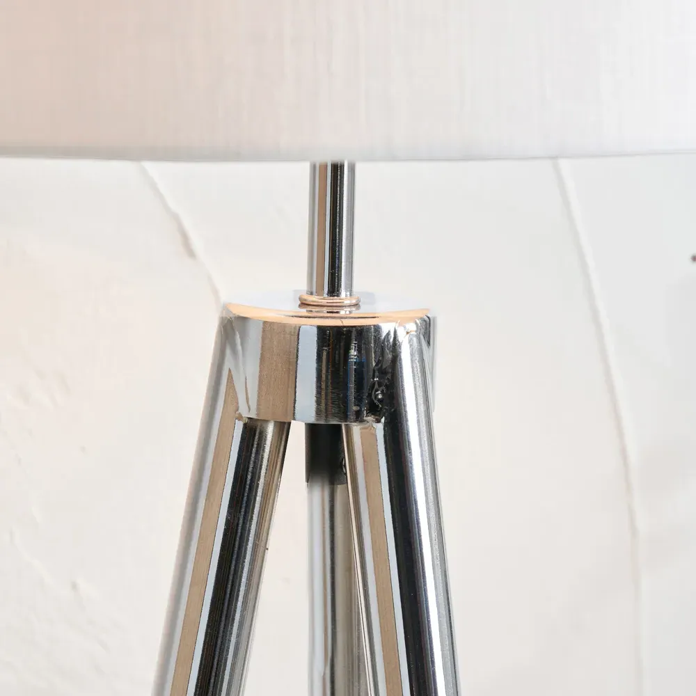 Vali Tripod Floor Lamp - Grey, Metal