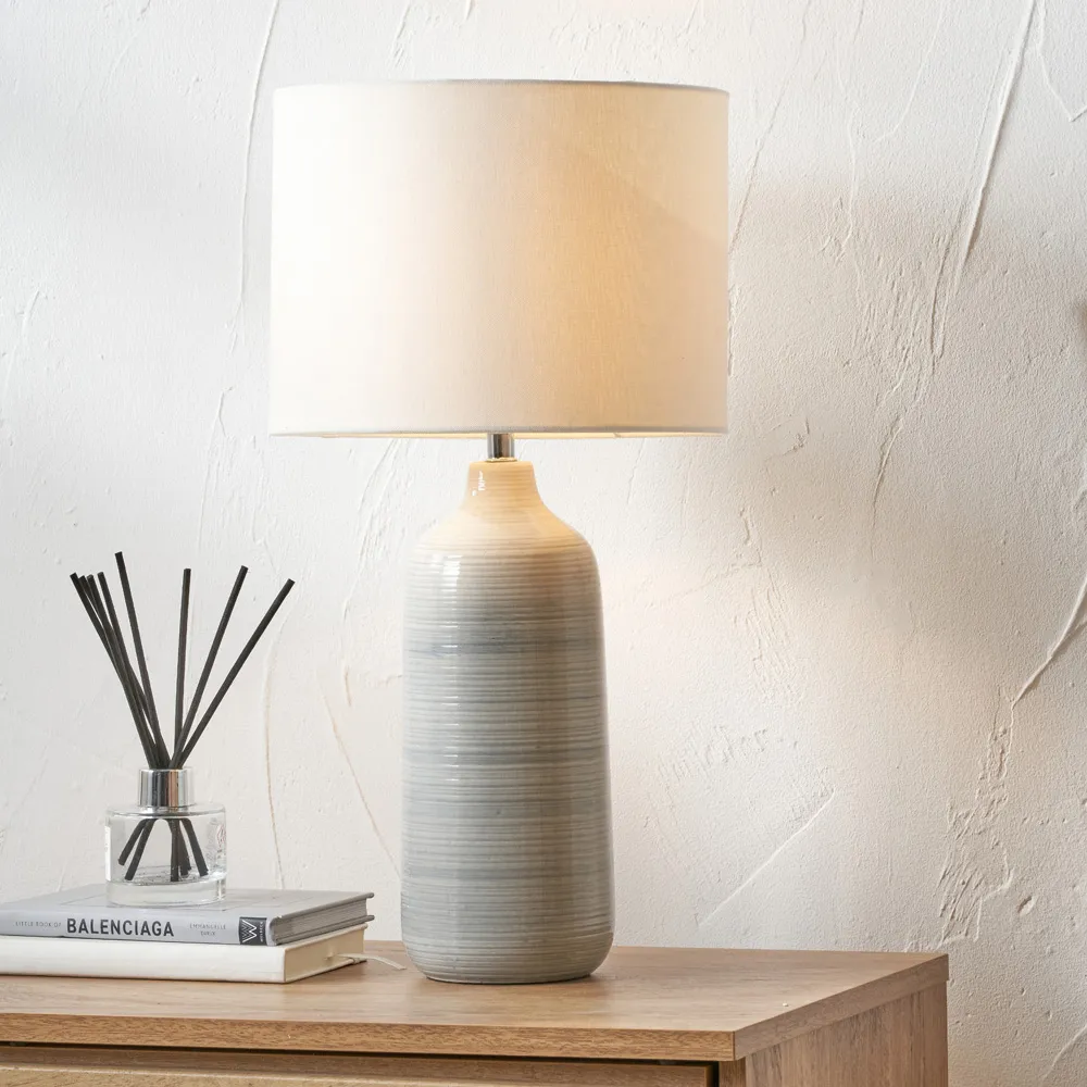 Venus Ceramic Table Lamp - Blue Grey Ombre