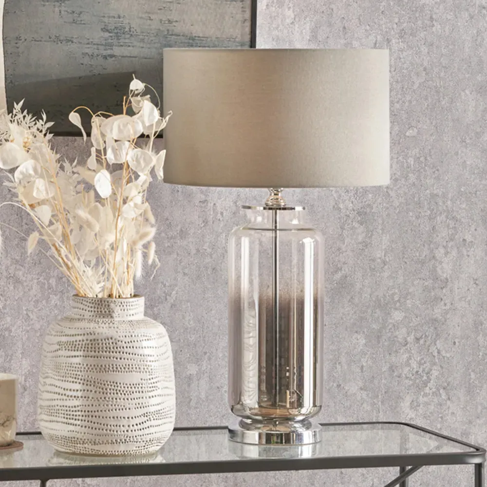 Vivienne Ombre Glass Table Lamp - Grey