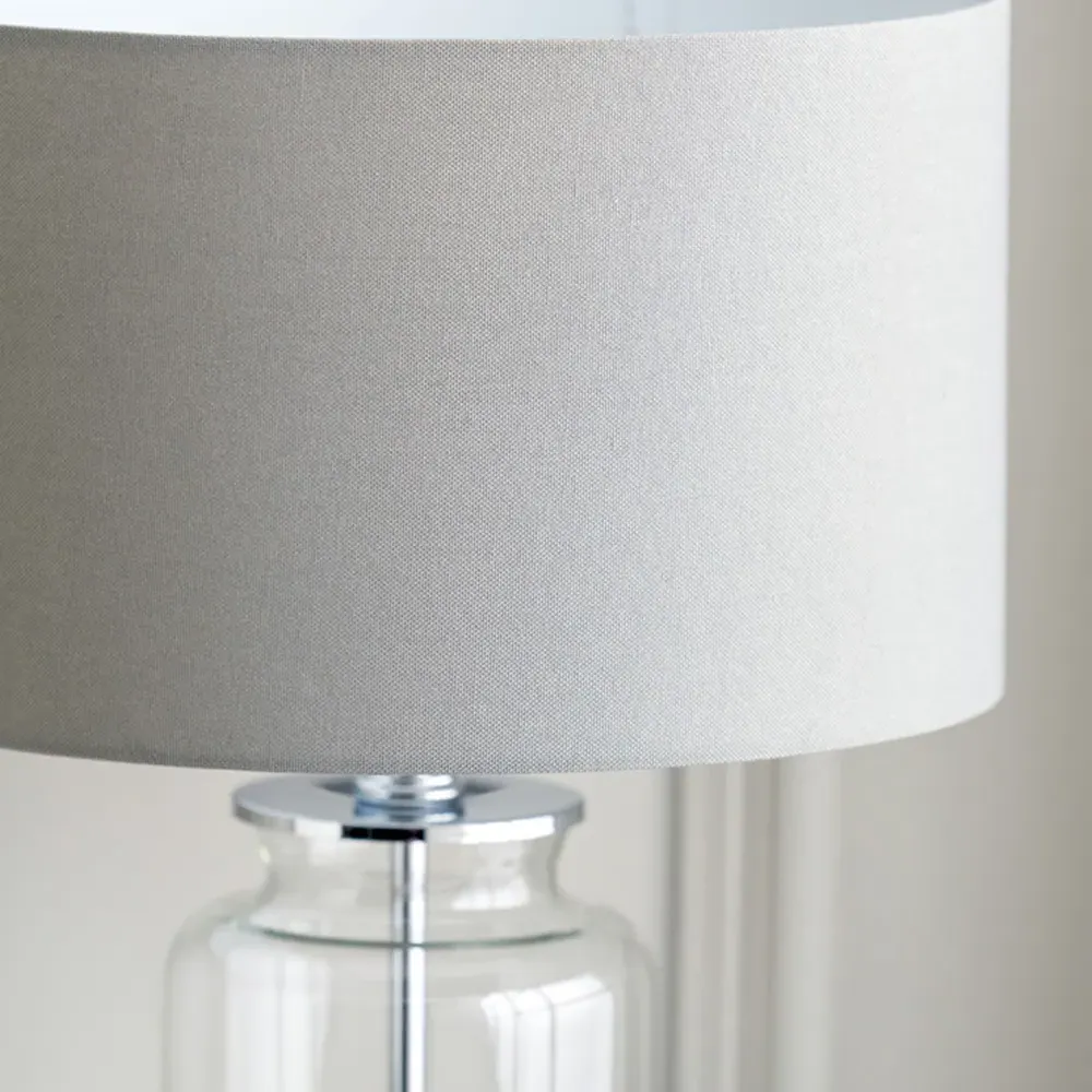 Vivienne Ombre Glass Table Lamp - Grey
