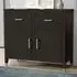 2 Door 2 Drawer Sideboard with Gold Handles - Black, MDF
