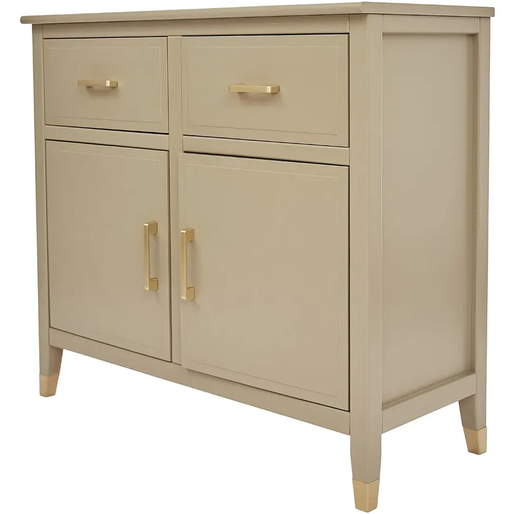 2 Door 2 Drawer Sideboard with Gold Handles - Clay, MDF