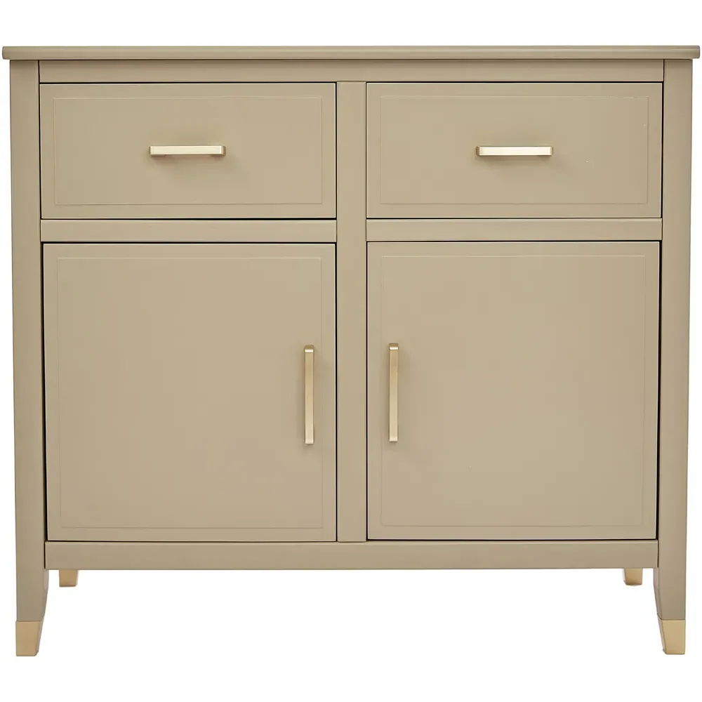 2 Door 2 Drawer Sideboard with Gold Handles - Clay, MDF