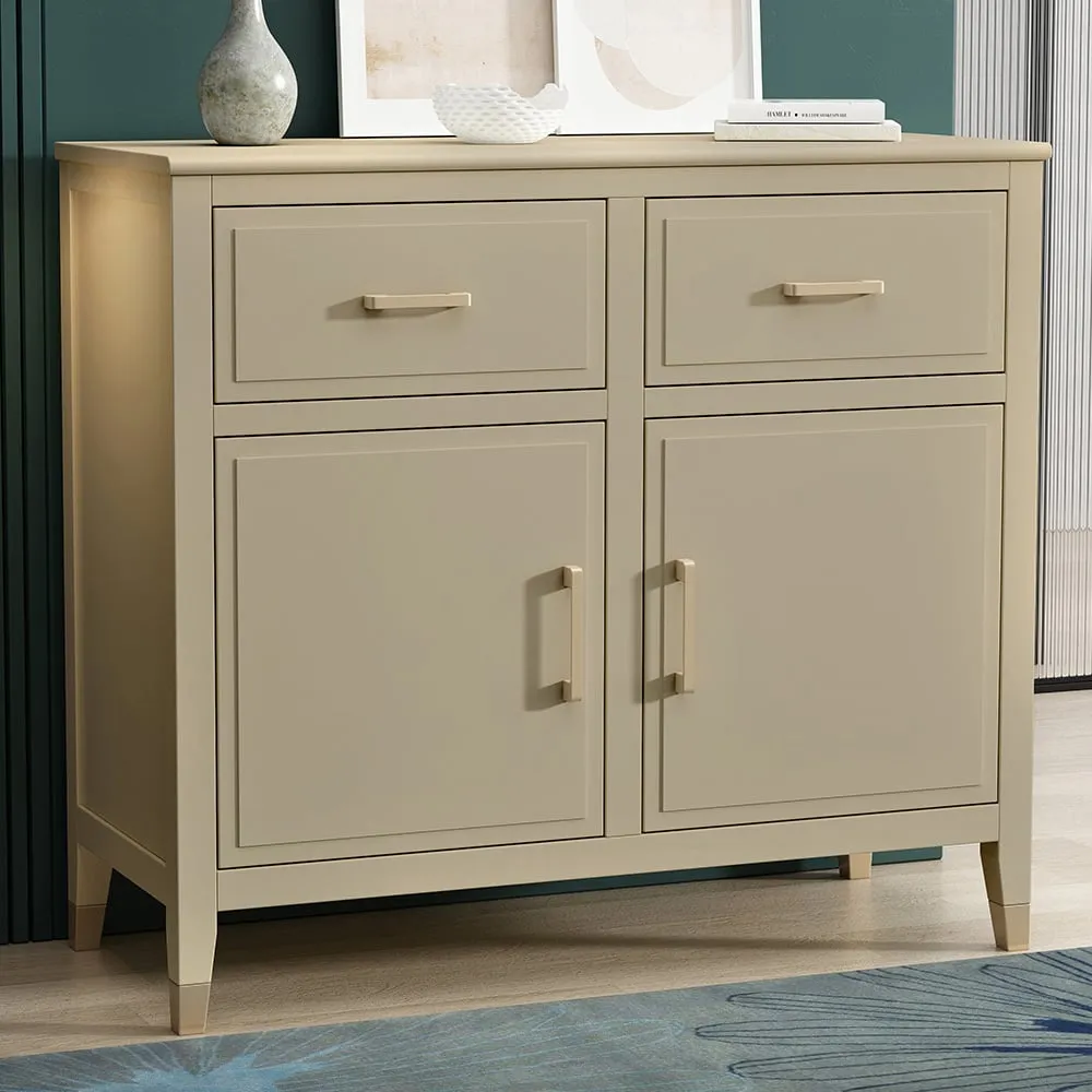 2 Door 2 Drawer Sideboard with Gold Handles - Clay, MDF