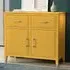 2 Door 2 Drawer Sideboard with Gold Handles - Mustard, MDF
