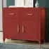 2 Door 2 Drawer Sideboard with Gold Handles - Red, MDF