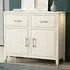 2 Door 2 Drawer Sideboard with Gold Handles - White, MDF