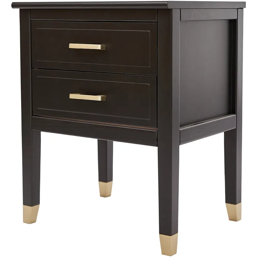 2 Drawer Bedside Table - Black