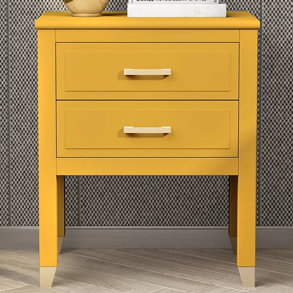 2 Drawer Bedside Table - Mustard image